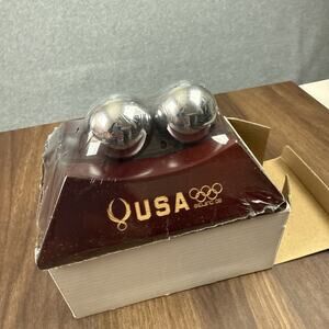 Brand New Chinese Exercise Balls USA Olympics Beijing '08 Wood Base